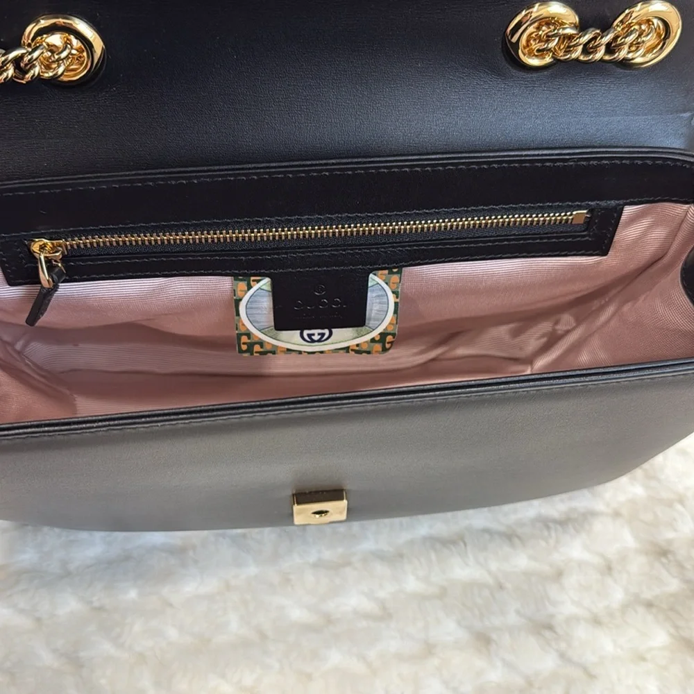 Gucci Leather Rajah Chain Shoulder Handbag-537241-Authentic-NWT - Picture 6 of 16